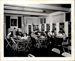 Livingston Stebbins Library, Alumni Hall with students, 1958