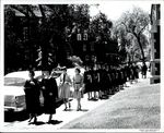 Procession Marches Past Doble Campus, Commencement ca. 1950s by Paul Allard