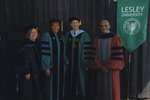 Dean Catherine Koverola, honoree Liz Walker, President Joe Moore, and Provost Selase Williams at Lesley Commencement, 2013 by Lesley College