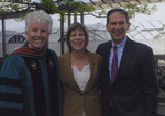 Honoree Graham Nash with President Joe Moore and President Joe Moore’s spouse, Beth Chiquoine, at Lesley Commencement, 2013 by Lesley College