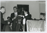 Senator John Kerry visiting Lesley College, 1996 by Lesley College