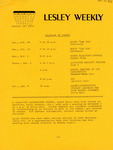 Lesley Weekly (October 29, 1972) by Lesley College