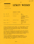 Lesley Weekly (January 28, 1973) by Lesley College