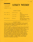 Lesley Weekly (February 25, 1973) by Lesley College