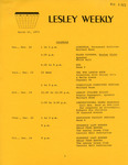 Lesley Weekly (March 11, 1973) by Lesley College