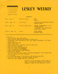 Lesley Weekly (April 8, 1973) by Lesley College