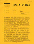 Lesley Weekly (May 13, 1973) by Lesley College