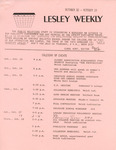 Lesley Weekly (October 12, 1973) by Lesley College