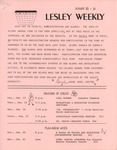 Lesley Weekly (January 11, 1974) by Lesley College