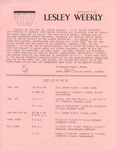 Lesley Weekly (September 6, 1974) by Lesley College