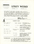 Lesley Weekly (September 12, 1974) by Lesley College