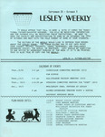 Lesley Weekly (September 26, 1974) by Lesley College