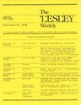 The Lesley Weekly (September 21, 1978) by Lesley College