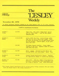 The Lesley Weekly (November 30, 1978) by Lesley College