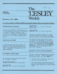 The Lesley Weekly (January 10, 1980) by Lesley College