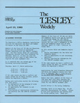 The Lesley Weekly (April 10, 1980) by Lesley College