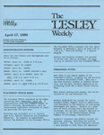 The Lesley Weekly (April 17, 1980) by Lesley College