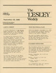 The Lesley Weekly (September 18, 1980) by Lesley College