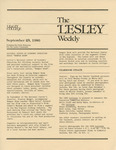 The Lesley Weekly (September 25, 1980) by Lesley College