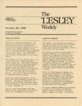 The Lesley Weekly (October 30, 1980) by Lesley College