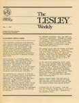 The Lesley Weekly (May 7, 1981) by Lesley College