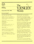 The Lesley Weekly (September 24, 1981) by Lesley College