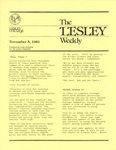 The Lesley Weekly (November 5, 1981) by Lesley College