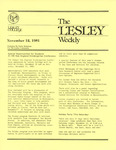 The Lesley Weekly (November 12, 1981) by Lesley College