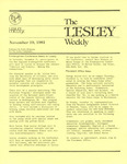 The Lesley Weekly (November 19, 1981) by Lesley College