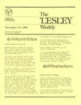 The Lesley Weekly (December 10, 1981) by Lesley College