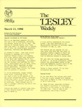 The Lesley Weekly (March 11, 1982) by Lesley College