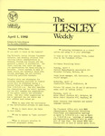 The Lesley Weekly (April 1, 1982) by Lesley College