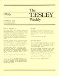 The Lesley Weekly (September 9, 1982) by Lesley College