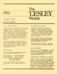 The Lesley Weekly (October 21, 1982) by Lesley College