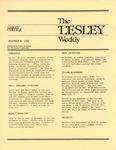 The Lesley Weekly (November 11, 1982) by Lesley College