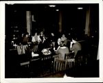 Nine Students Seated at a Restaurant, Student Life, ca. 1950s - 60s
