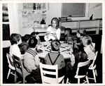 Teacher and Nine Students Playing with Blocks, Student Teaching, ca. 1960s