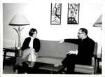 A Student and a Faculty Member Meet Together on the Couch, Student Candids, ca. early 1960s