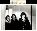 Three Students Standing in Mellen Hall, Student Candids, ca. early 1966