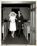 Bride and Groom Walking Down the Aisle, Student Candids, ca. early 1960s