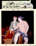 Two Students on Wooden Seats, Student Candids ca. 1965