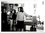 Three Students and a Record Player in a Dormroom, Student Candids ca. 1960s